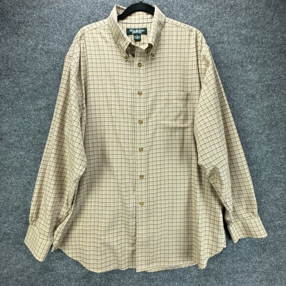Brooks Brothers Other - **SOLD**Brooks Brothers Shirt Mens Extra Large Tan Button Down Plaid Cashmere